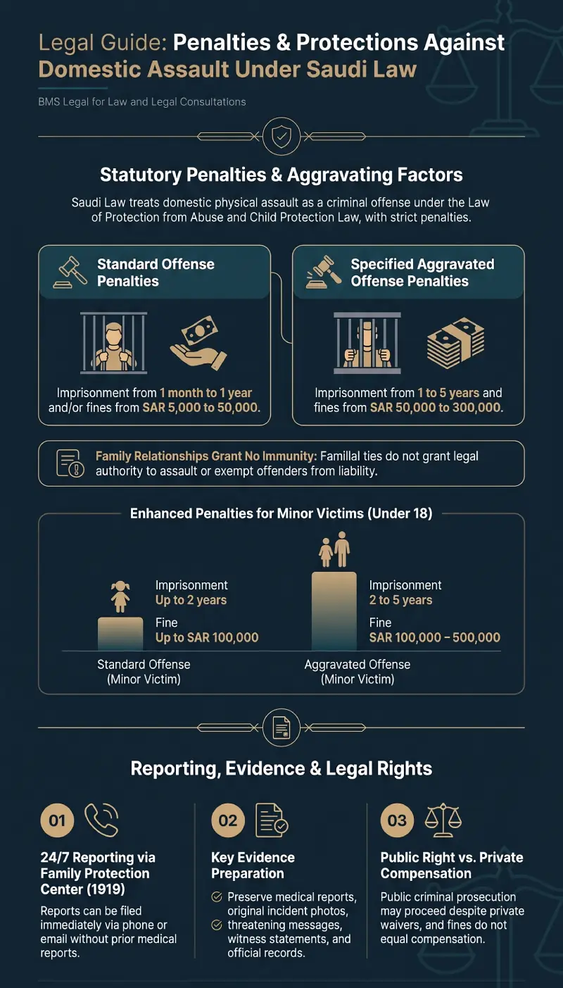 Infographic: Penalty for Beating a Sister Under Saudi Law