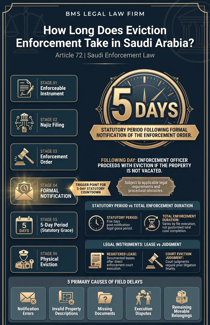 How Long Does Eviction Order Enforcement Take in Saudi Arabia? | Infographic