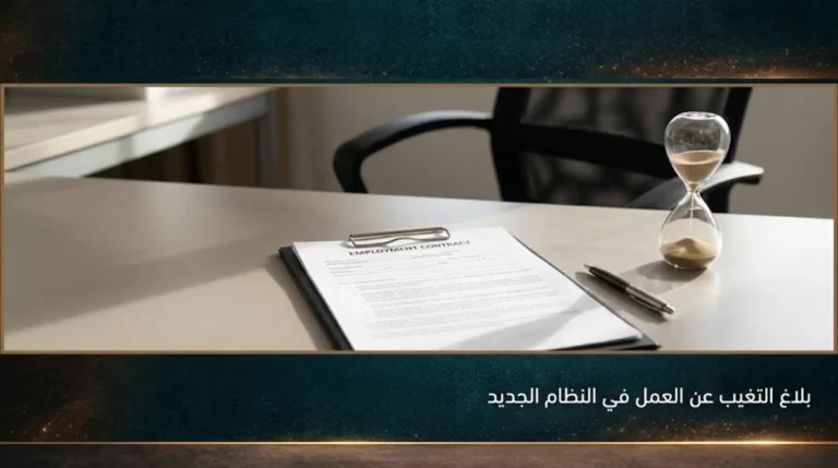 بلاغ التغيب عن العمل في النظام الجديد