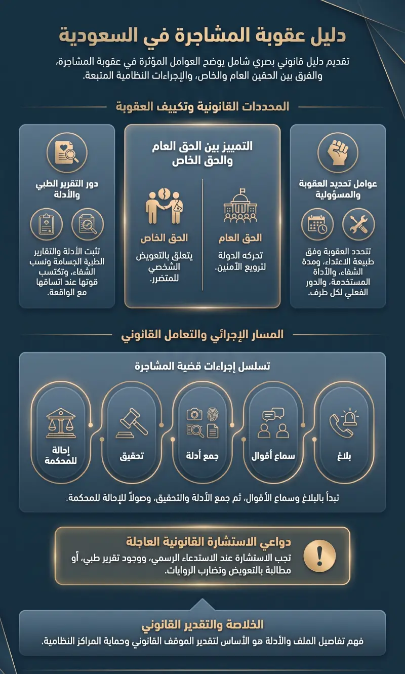 إنفوغرافيك عقوبة المشاجرة في السعودية 